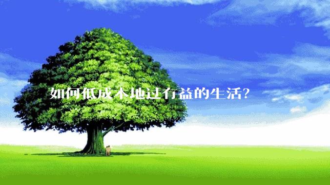 如何低成本地过有益的生活？